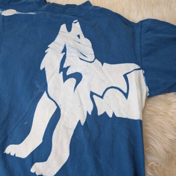 Vintage Single Stitch Wolf and Moon Graphic T Shirt Size XL - Picture 4 of 11